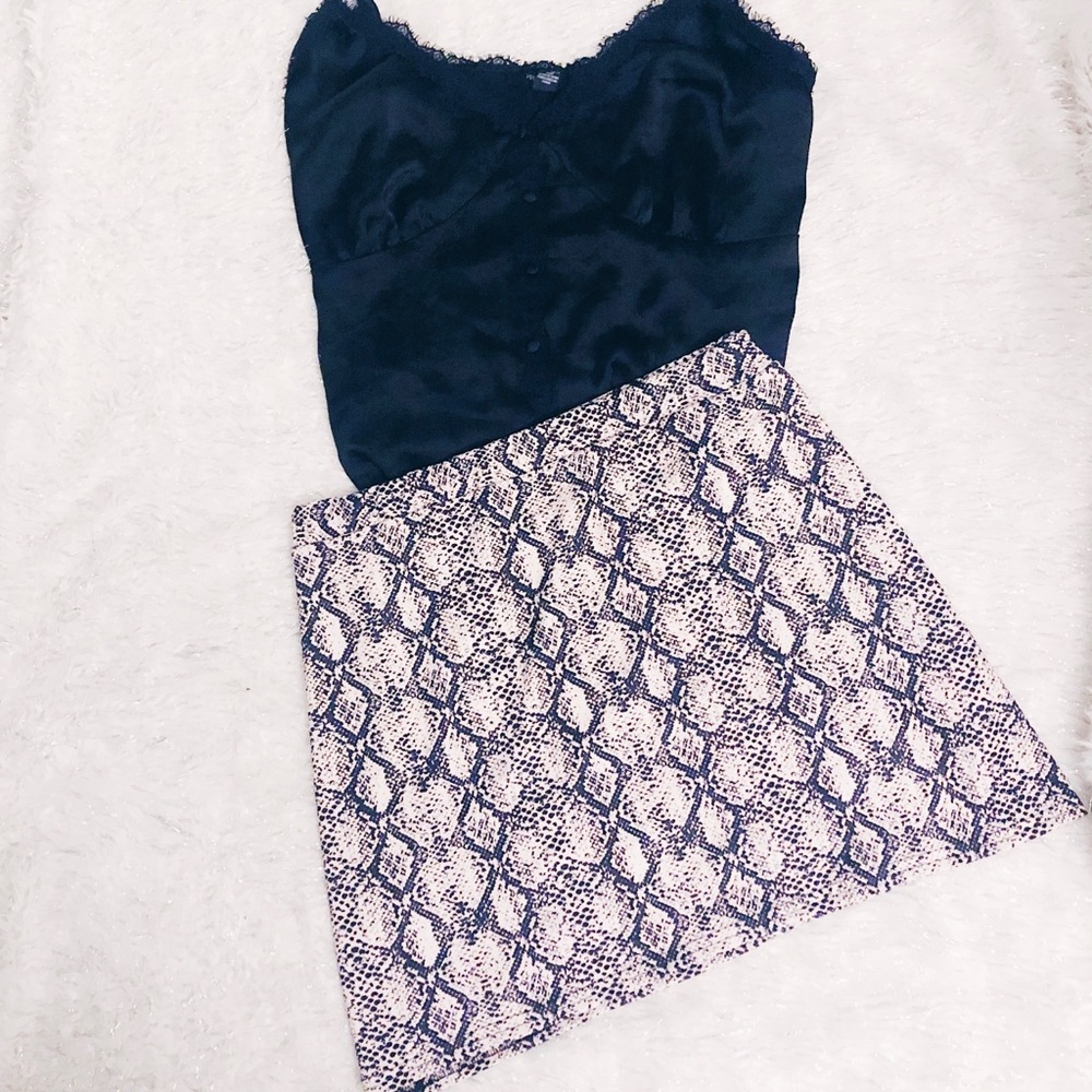 Snake Print Skirt